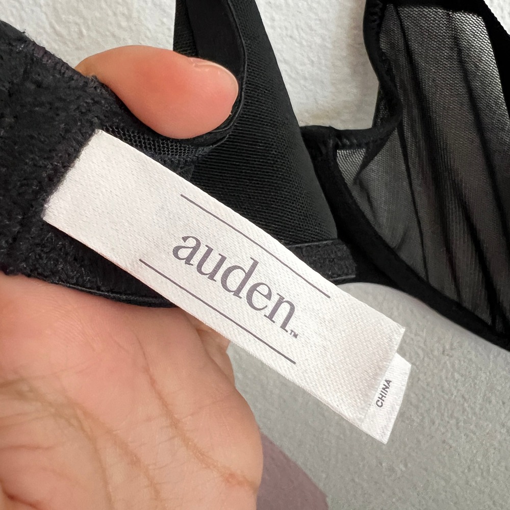 Auden Bra 34B Black‎ Demi Coverage Unlined Sheer Lightweight Underwire Support - Picture 3 of 5